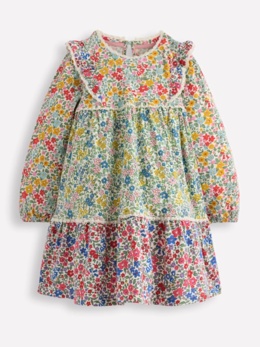 Mini Boden - Colorful Hotchpotch Flowerbed Jersey 100% Cotton Dress, Size 8-9y